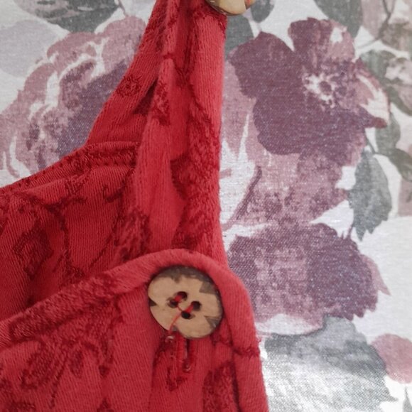 ALY WEAR Vintage 90s Red Sleeveless Midi Dress with Lace Top - Medium - Picture 2 of 8